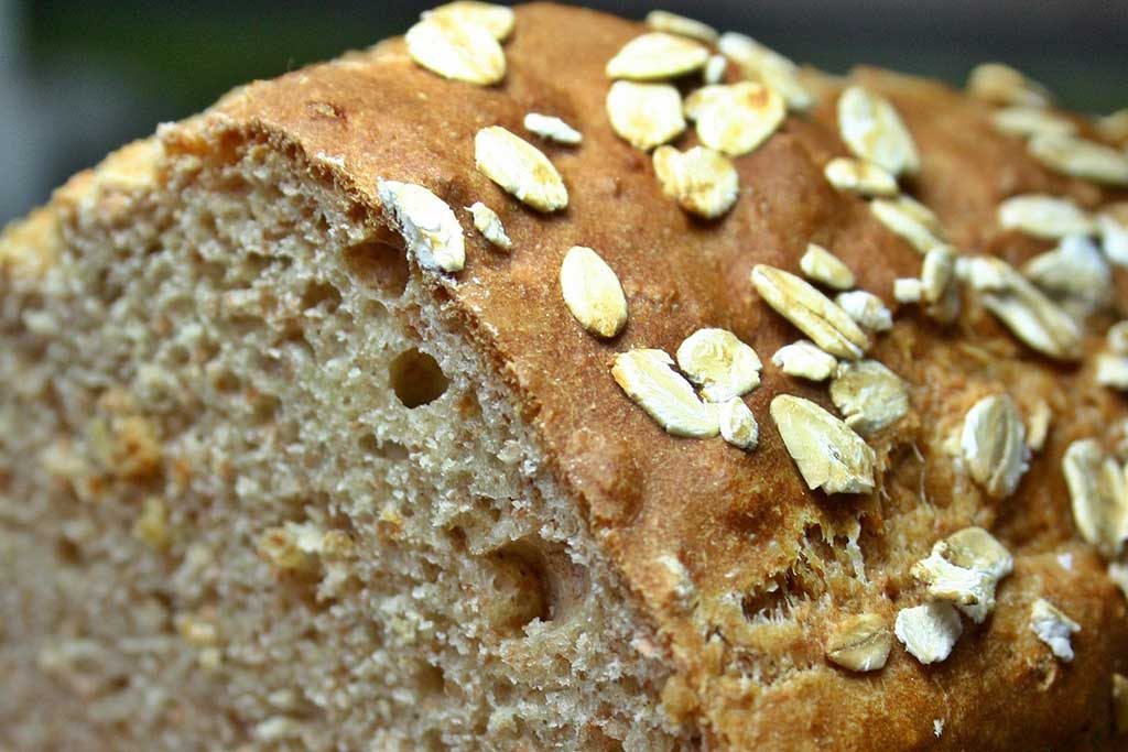 Whole Wheat Bread with Oats on top